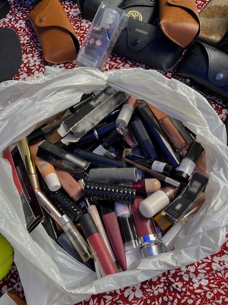 Discarded cosmetic packaging waste